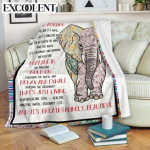 Elephant Life Is Amazing Fleece Throw Blanket…