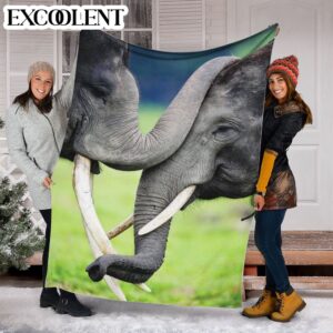 Elephant Love Photo Fleece Throw Blanket - Soft And Cozy Blanket - Best Weighted Blanket For Adults