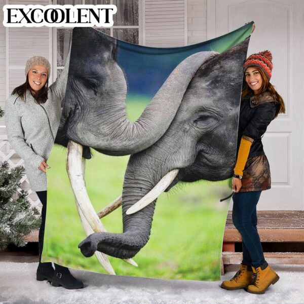 Elephant Love Photo Fleece Throw Blanket – Soft And Cozy Blanket – Best Weighted Blanket For Adults