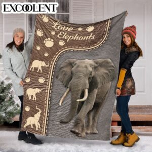 Elephant Love Skin Fleece Throw Blanket - Soft And Cozy Blanket - Best Weighted Blanket For Adults