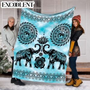 Elephant Mandala Id Fleece Throw Blanket - Soft And Cozy Blanket - Best Weighted Blanket For Adults