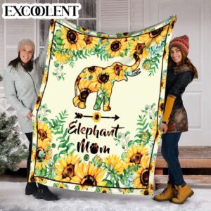 Elephant Mom Florale Fleece Throw Blanket - Soft And Cozy Blanket - Best Weighted Blanket For Adults