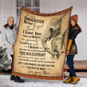 Elephant Mom Never Forget That I Love You Fleece Throw Blanket - Soft And Cozy Blanket - Best Weighted Blanket For Adults