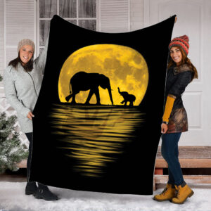 Elephant Moon Fleece Throw Blanket – Throw…