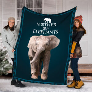 Elephant Mother Of Fleece Throw Blanket –…