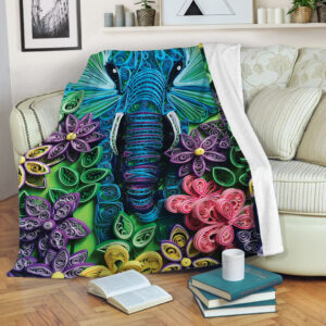 Elephant Quill Paper Art Pre Fleece Throw…