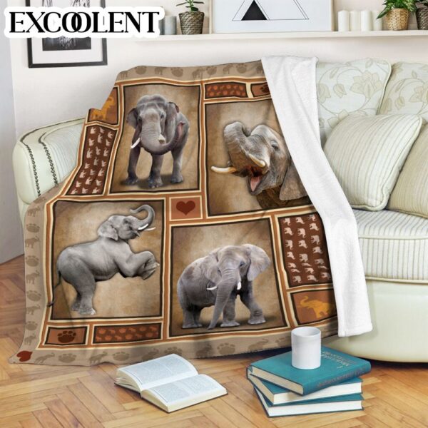 Elephant Shape Fl Quilt Fleece Throw Blanket – Soft And Cozy Blanket – Best Weighted Blanket For Adults
