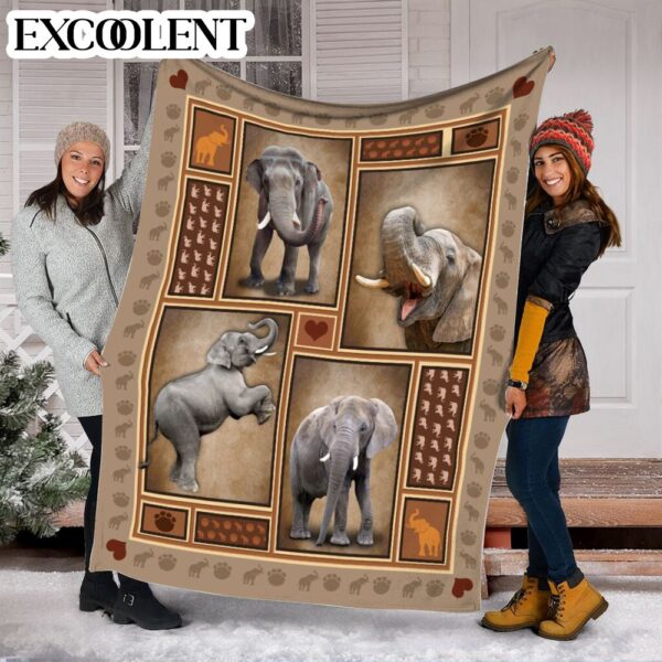 Elephant Shape Fl Quilt Fleece Throw Blanket – Soft And Cozy Blanket – Best Weighted Blanket For Adults