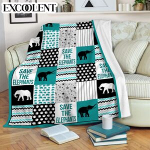 Elephant Shape Pattern Fleece Throw Blanket –…