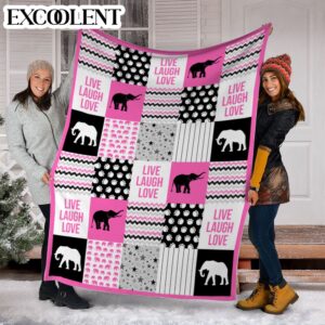 Elephant Shape Pattern Pink Fleece Throw Blanket - Soft And Cozy Blanket - Best Weighted Blanket For Adults