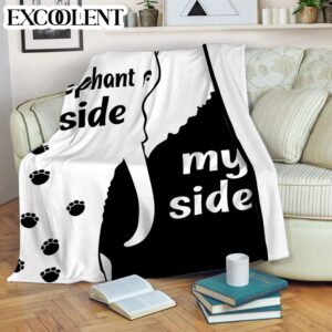 Elephant Side My Side Fleece Throw Blanket…