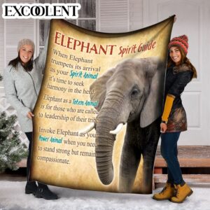 Elephant Spirit Guide Fleece Throw Blanket - Soft And Cozy Blanket - Best Weighted Blanket For Adults