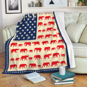 Elephant Usa Flag Fleece Throw Blanket - Soft Throw Blanket - Best Weighted Blanket For Adults