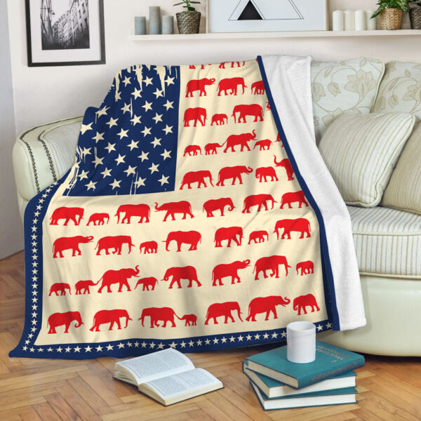 Elephant Usa Flag Fleece Throw Blanket – Soft Throw Blanket – Best Weighted Blanket For Adults