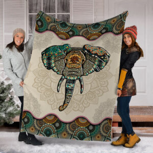 Elephant Vintage Mandala Fleece Throw Blanket - Weighted Blanket To Sleep  - Best Blanket For All Seasons