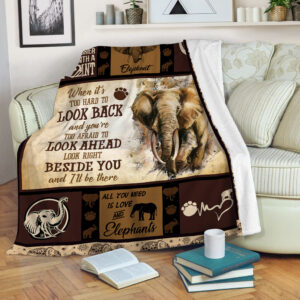 Elephant When It's Too Hard To Look Back Fleece Throw Blanket - Soft And Cozy Blanket - Best Weighted Blanket For Adults