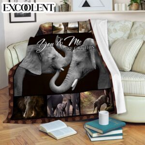 Elephant You And Me Fleece Throw Blanket…