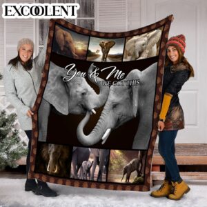 Elephant You And Me Fleece Throw Blanket - Soft And Cozy Blanket - Best Weighted Blanket For Adults