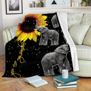 Elephant You Are My Sunshine Fleece Throw…