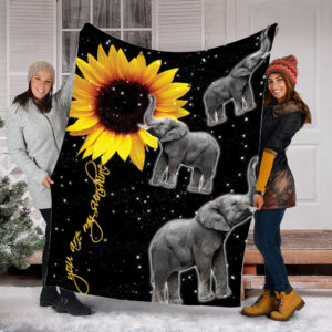 Elephant You Are My Sunshine Fleece Throw Blanket - Soft And Cozy Blanket - Best Weighted Blanket For Adults