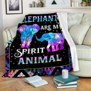Elephants Are My Spirit Animal Fleece Throw Blanket - Soft And Cozy Blanket - Best Weighted Blanket For Adults