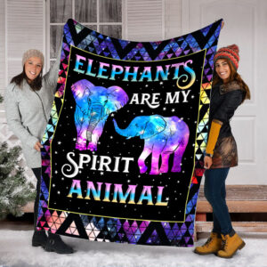 Elephants Are My Spirit Animal Fleece Throw Blanket - Soft And Cozy Blanket - Best Weighted Blanket For Adults