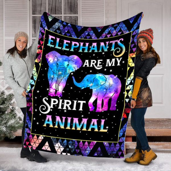 Elephants Are My Spirit Animal Fleece Throw Blanket – Soft And Cozy Blanket – Best Weighted Blanket For Adults