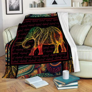 Elephants Depictions Of Trees Fleece Throw Blanket - Throw Blankets For Couch - Best Blanket For All Seasons