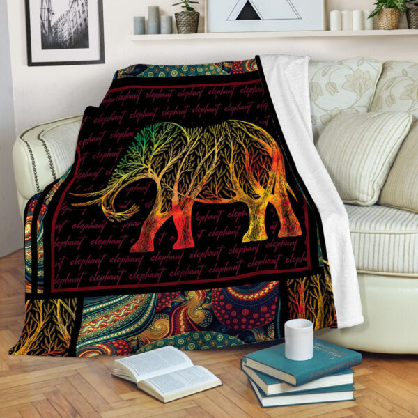 Elephants Depictions Of Trees Fleece Throw Blanket – Throw Blankets For Couch – Best Blanket For All Seasons