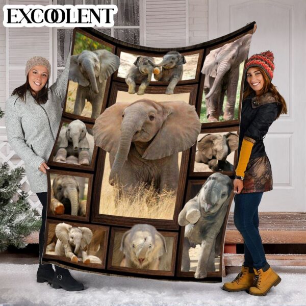 Elephants Picture Frames Fleece Throw Blanket – Soft And Cozy Blanket – Best Weighted Blanket For Adults