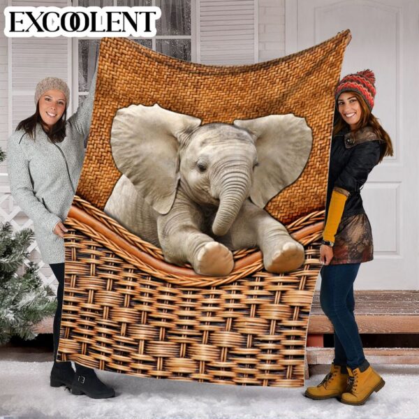Elephants Rattan Texture Fleece Throw Blanket – Soft And Cozy Blanket – Best Weighted Blanket For Adults
