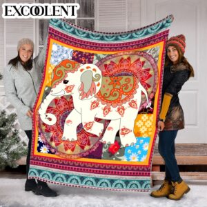 Elephants Vintage Square Fleece Throw Blanket - Soft And Cozy Blanket - Best Weighted Blanket For Adults