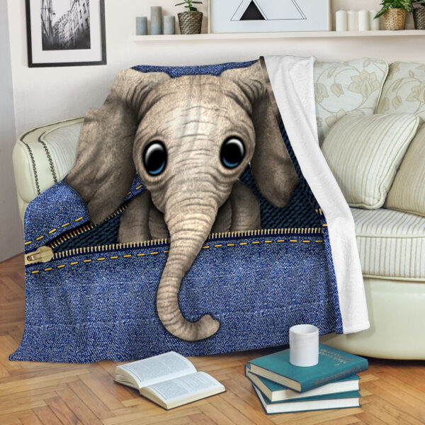 Elephants Zipper Fleece Throw Blanket – Soft Throw Blanket – Best Weighted Blanket For Adults