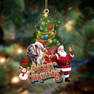 English Bulldog-Christmas Tree&Dog Hanging Christmas Plastic Hanging…
