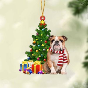 English Bulldog Christmas Star Hanging Christmas Plastic…