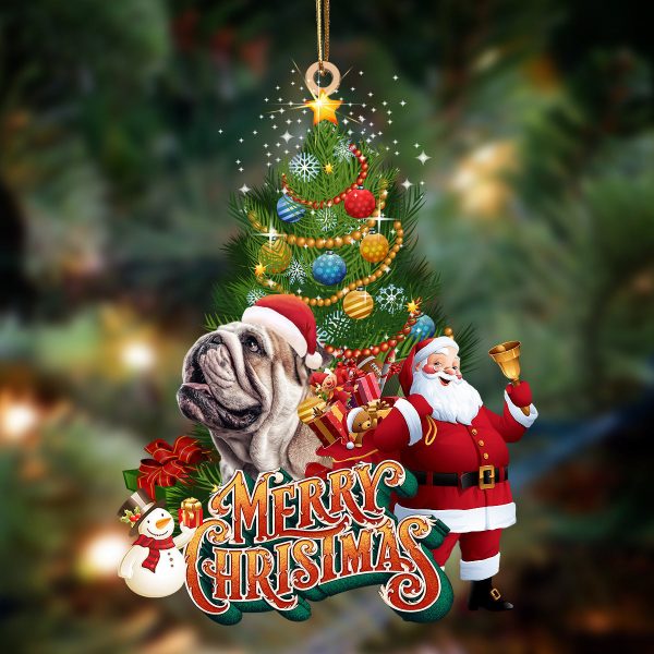English Bulldog Christmas Tree&Dog Hanging Christmas Plastic Hanging Ornament