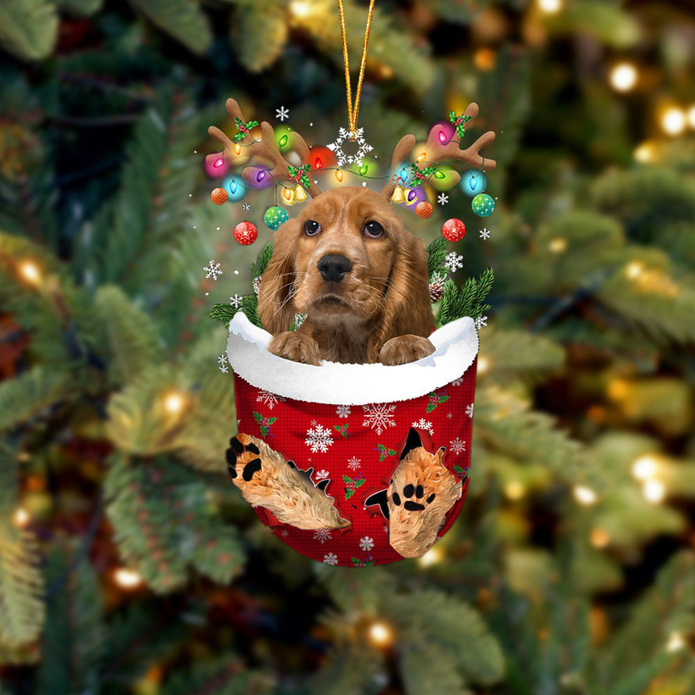 English Cocker Spaniel In Snow Pocket Christmas Ornament – Flat Acrylic Dog Ornament English Cocker Spaniel In Snow Pocket Christmas Ornament – Flat Acrylic Dog Ornament