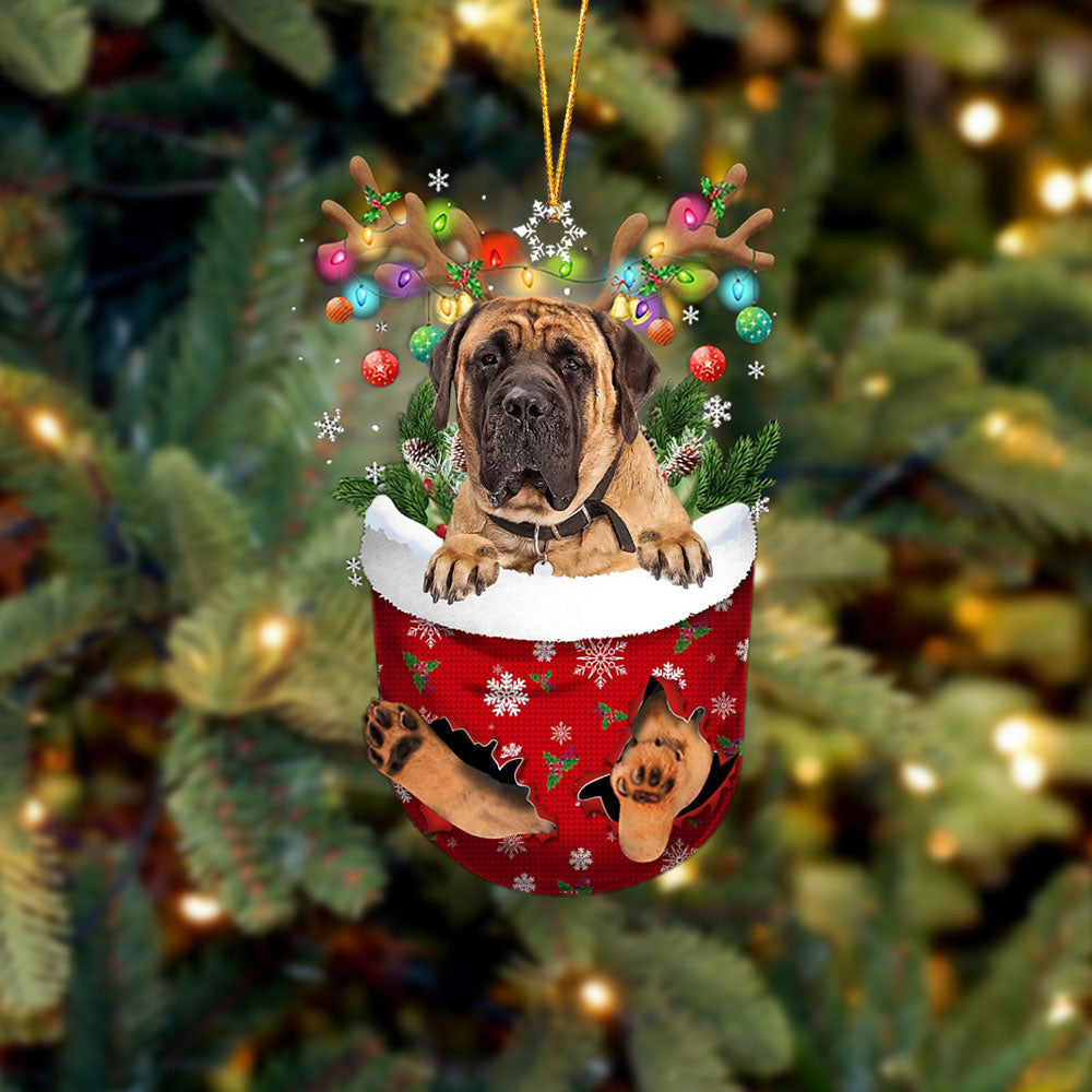 English Mastiff In Snow Pocket Christmas Ornament Hanging Gift – Flat Acrylic Dog Ornament English Mastiff In Snow Pocket Christmas Ornament Hanging Gift – Flat Acrylic Dog Ornament