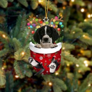 English Springer Spaniel In Snow Pocket Christmas…