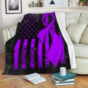 Epilepsy American Usa Flag Black Fleece Throw…