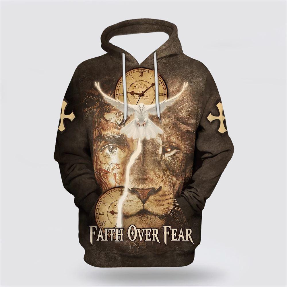 Failth Over Fear Lion Jesus All Over Print 3D Hoodie – Gifts For Christians Failth Over Fear Lion Jesus All Over Print 3D Hoodie – Gifts For Christians