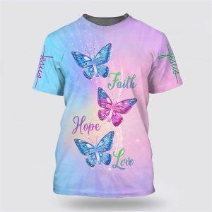 Faith Hope Love Butterfly All Over Print…