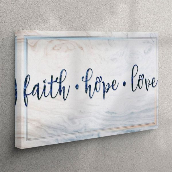 Faith Hope Love Canvas Wall Art Christian Modern Rustic Farmhouse