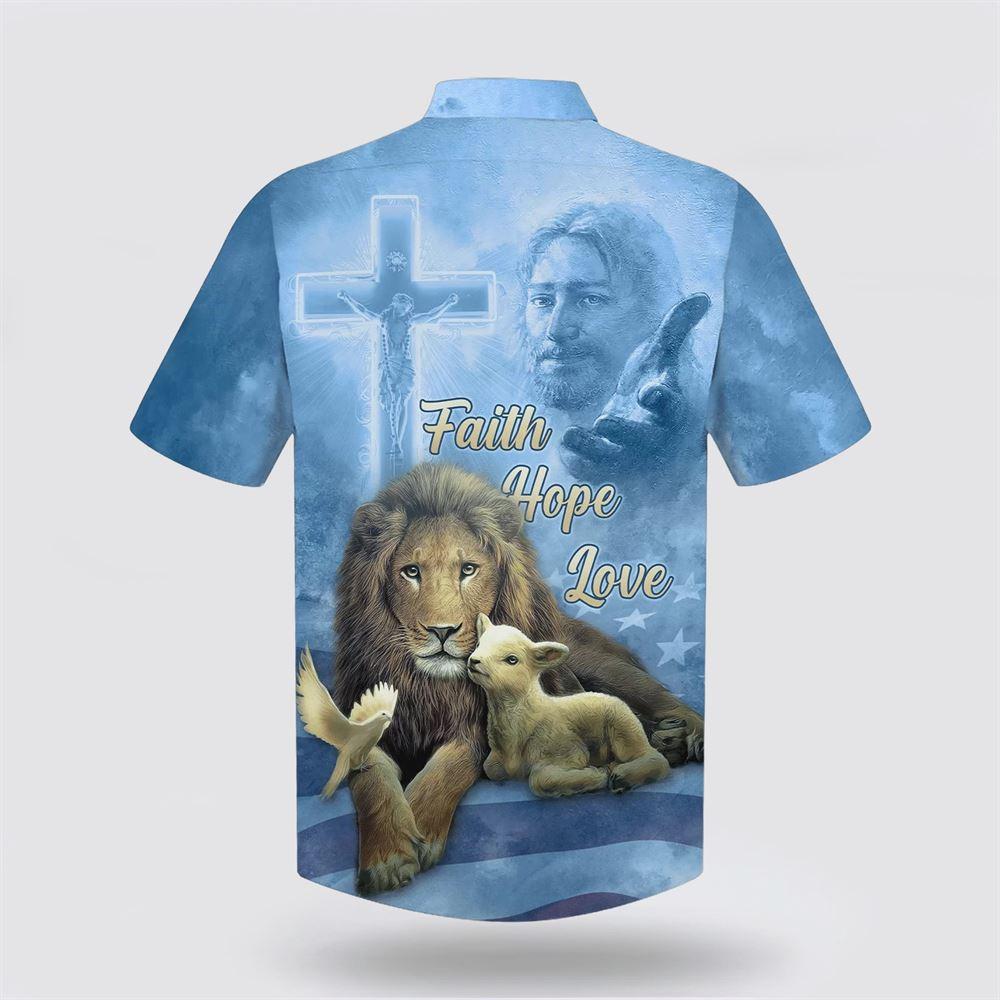 Faith Hope Love Hawaiian Shirt Jesus Lion And The Lamb Hawaiian Shirts For Men – Gifts For Christians Faith Hope Love Hawaiian Shirt Jesus Lion And The Lamb Hawaiian Shirts For Men – Gifts For Christians