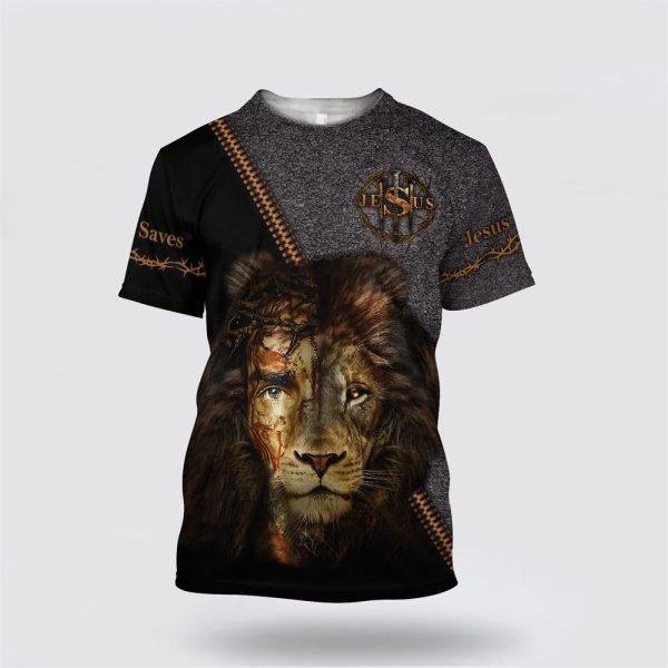 Faith In God Lion Save Jesus All Over Print 3D T Shirt – Gifts For Jesus Lovers