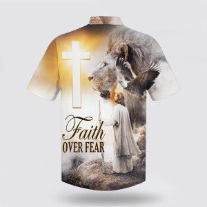 Faith Over Fear Hawaiian Shirt Jesus And The Lion Hawaiian Shirts Gifts For People Who Love Jesus 2 uos78b.jpg