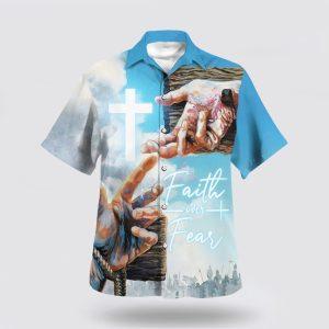 Faith Over Fear Jesus Hand Nails Hawaiian…