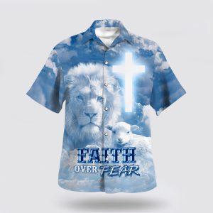 Faith Over Fear Jesus Lion Lamb Hawaiian Shirt Gifts For People Who Love Jesus 1 iiu46z.jpg
