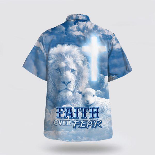 Faith Over Fear Jesus Lion Lamb Hawaiian Shirt – Gifts For People Who Love Jesus