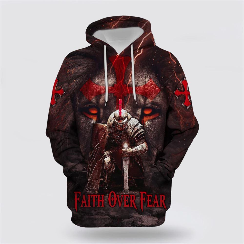 Faith Over Fear Knight Of The Lion All Over Print 3D Hoodie – Gifts For Christians Faith Over Fear Knight Of The Lion All Over Print 3D Hoodie – Gifts For Christians